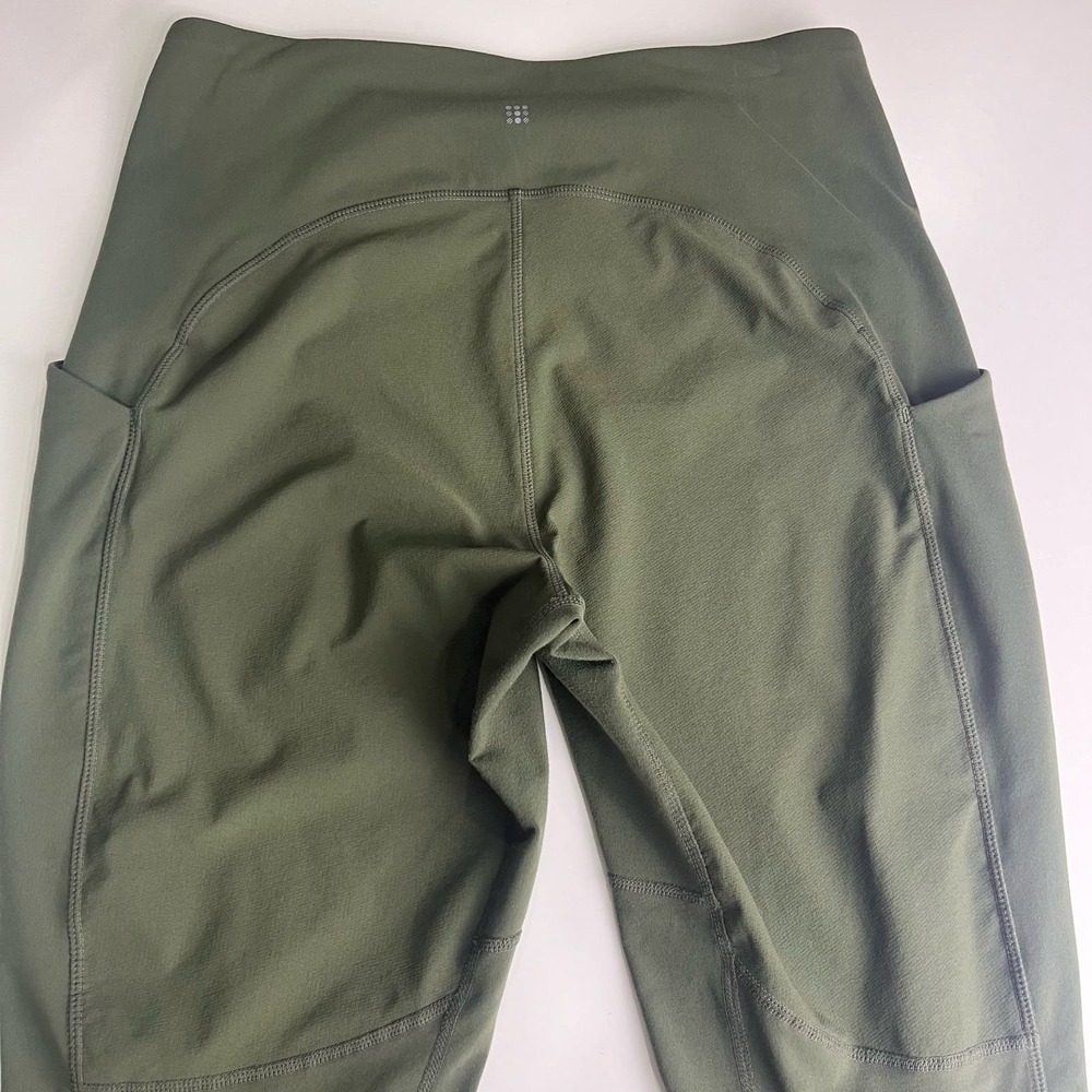 Title Nine Sylvan Hybrid Hiking Tights Leggings Pants Size Medium Olive Green - Picture 6 of 16